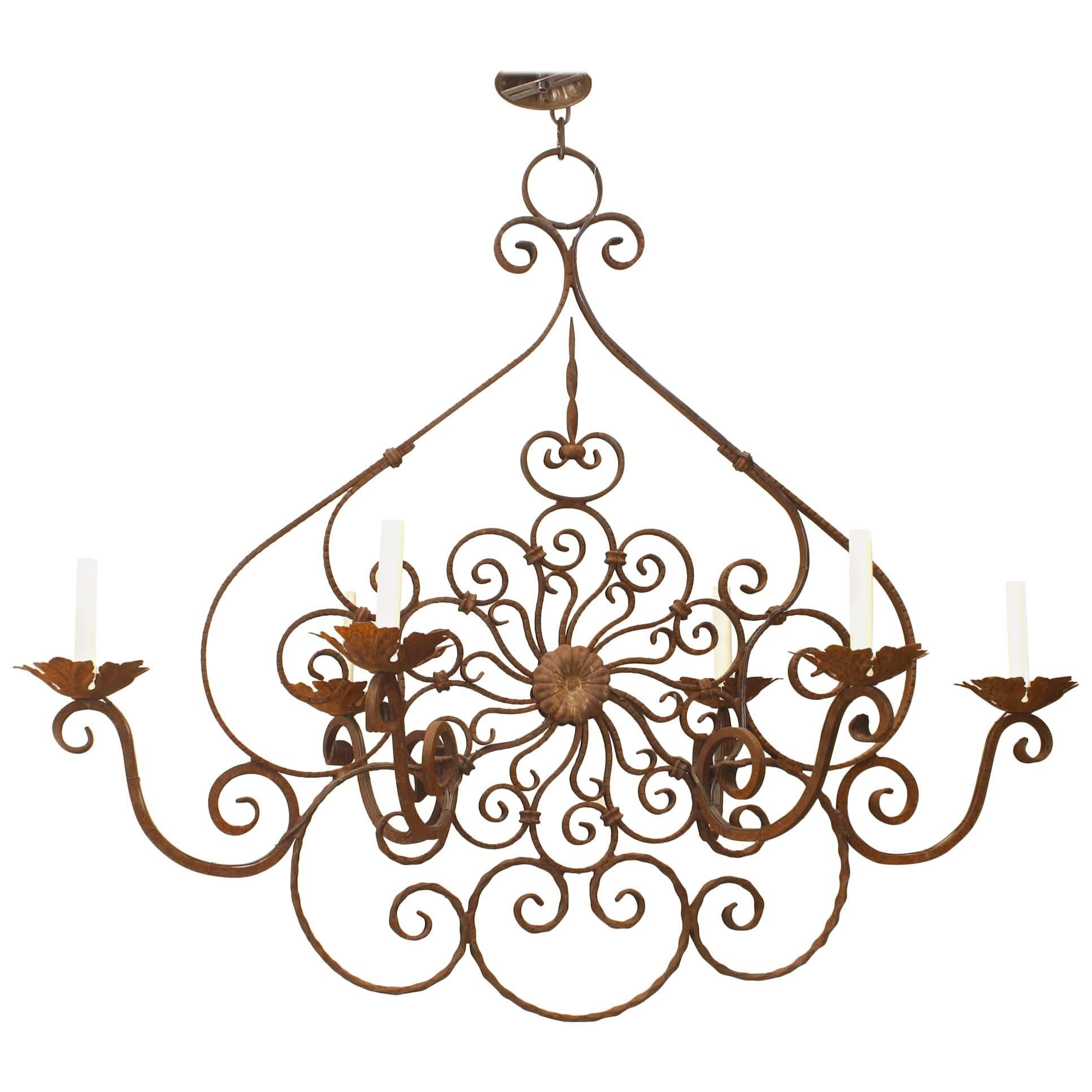 Italian Renaissance Style '19th-20th Century' Wrought Iron Chandelier