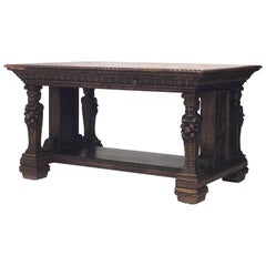 Italian Renaissance Style (19th Century) Library Style Table Desk