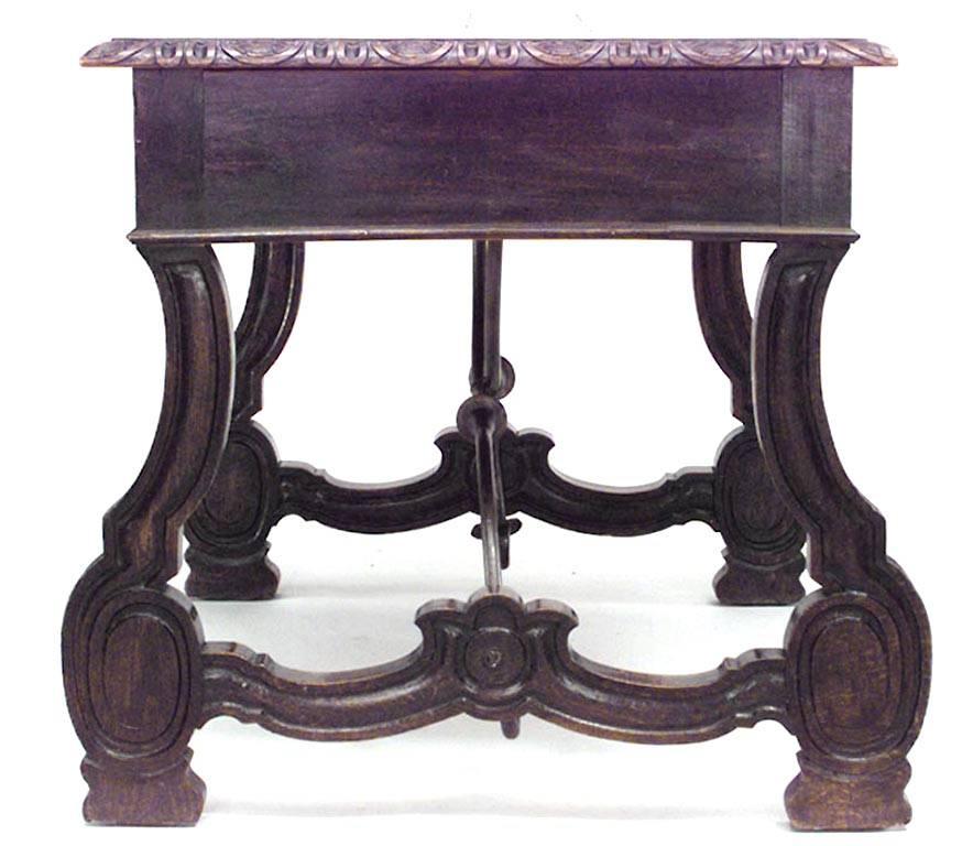 Renaissance Revival Italian Renaissance Style Carved Oak Table Desk