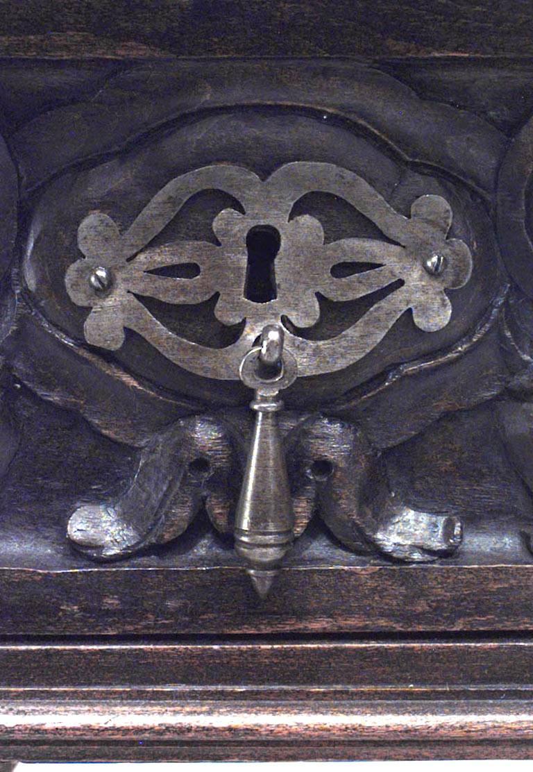 19th Century Italian Renaissance Style Carved Oak Table Desk