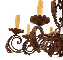 Italian Renaissance Style Wrought Iron Chandelier