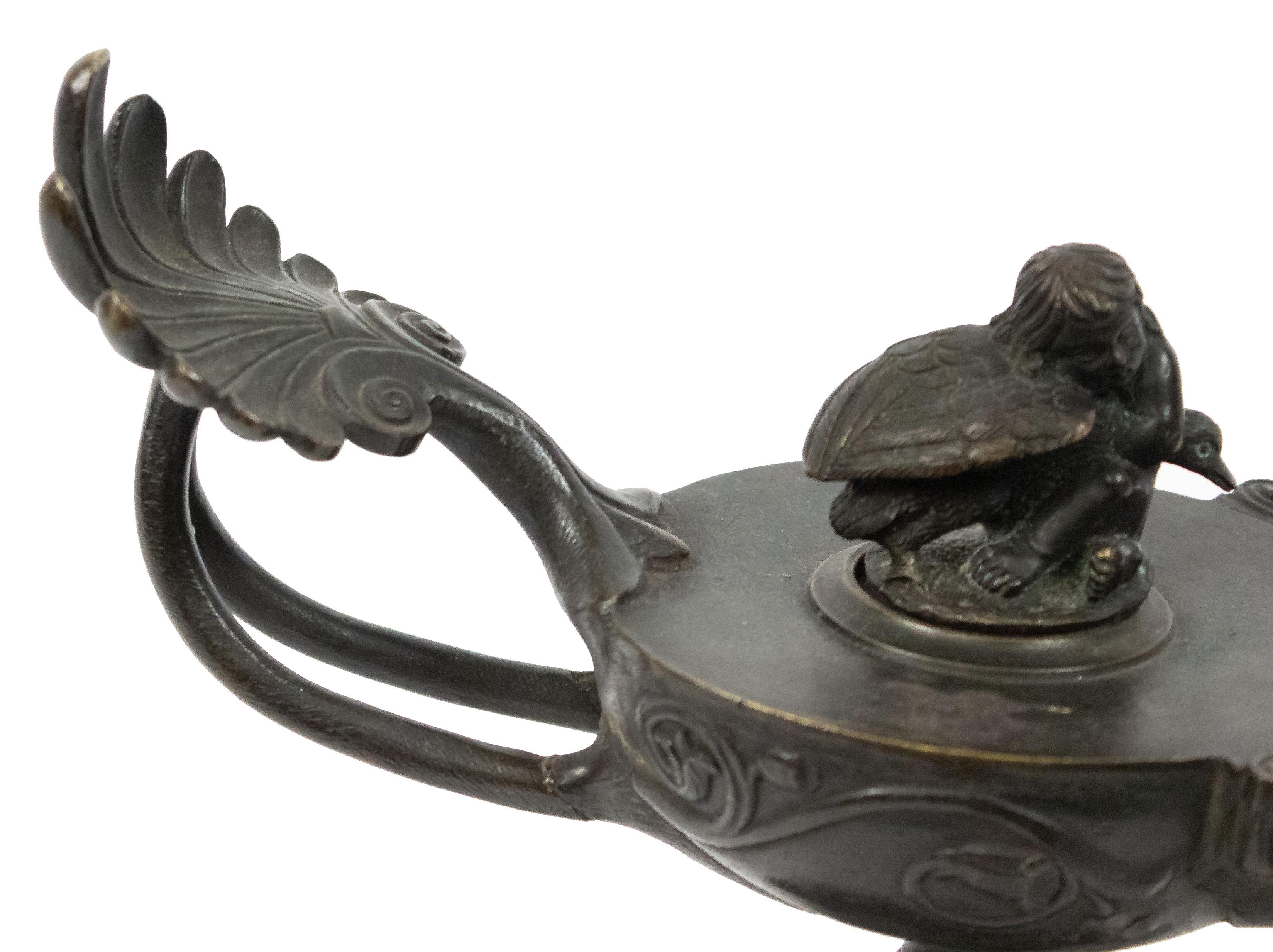 19th Century Italian Renaissance Style Bronze Lamp For Sale