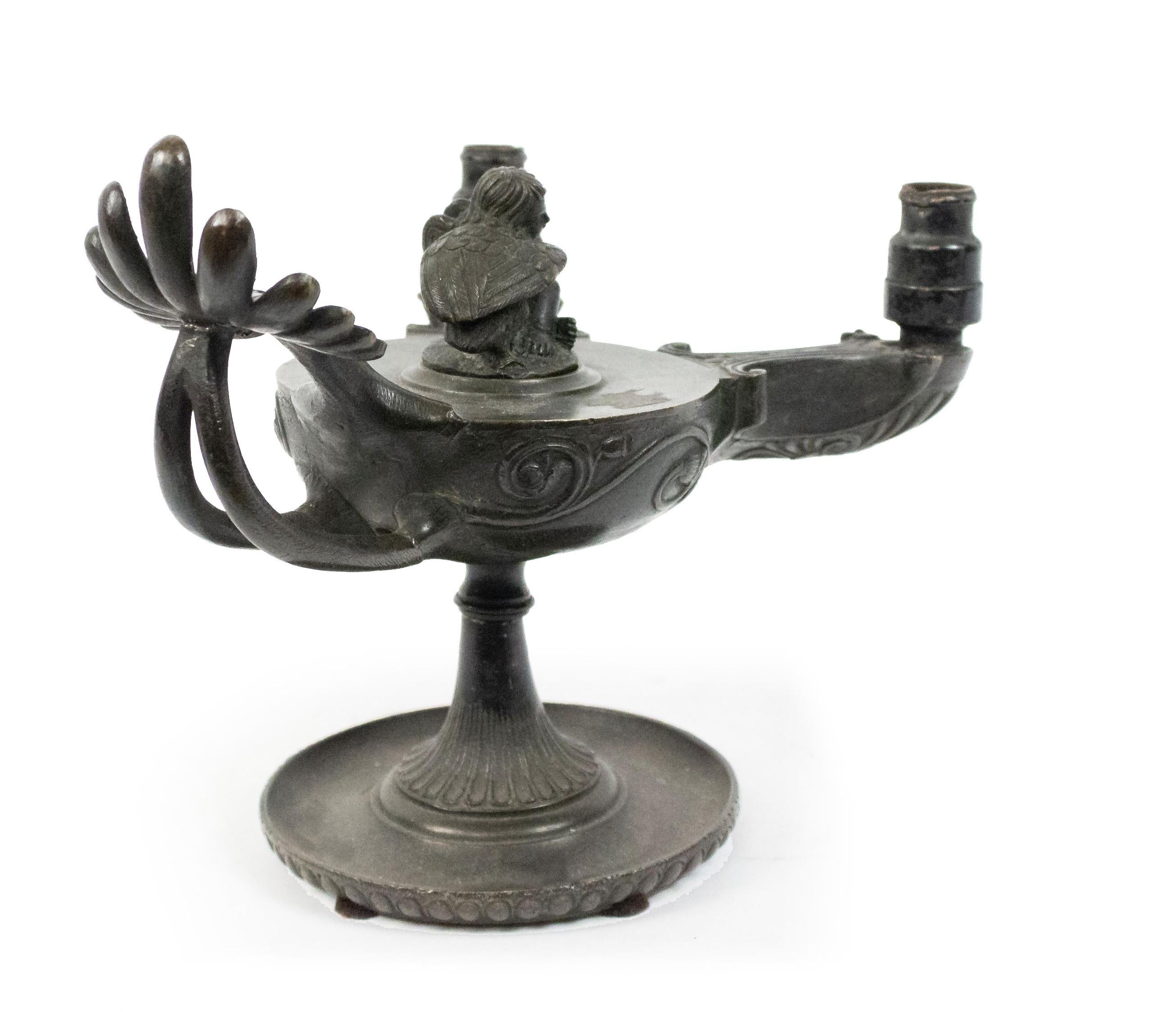 Italian Renaissance Style Bronze Lamp For Sale 1