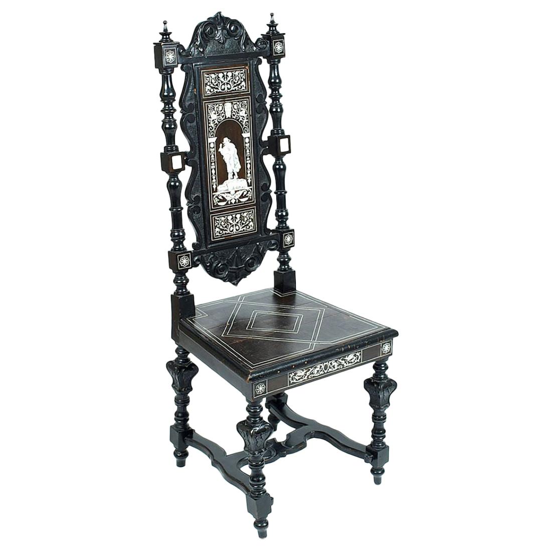 Italian Renaissance Style Carved Chair from Second Half of the 19th Century For Sale