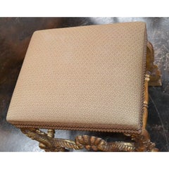 Italian Renaissance Style Carved Giltwood Stool