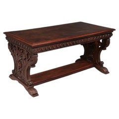 Italian Renaissance Style Carved Mahogany Table or Desk