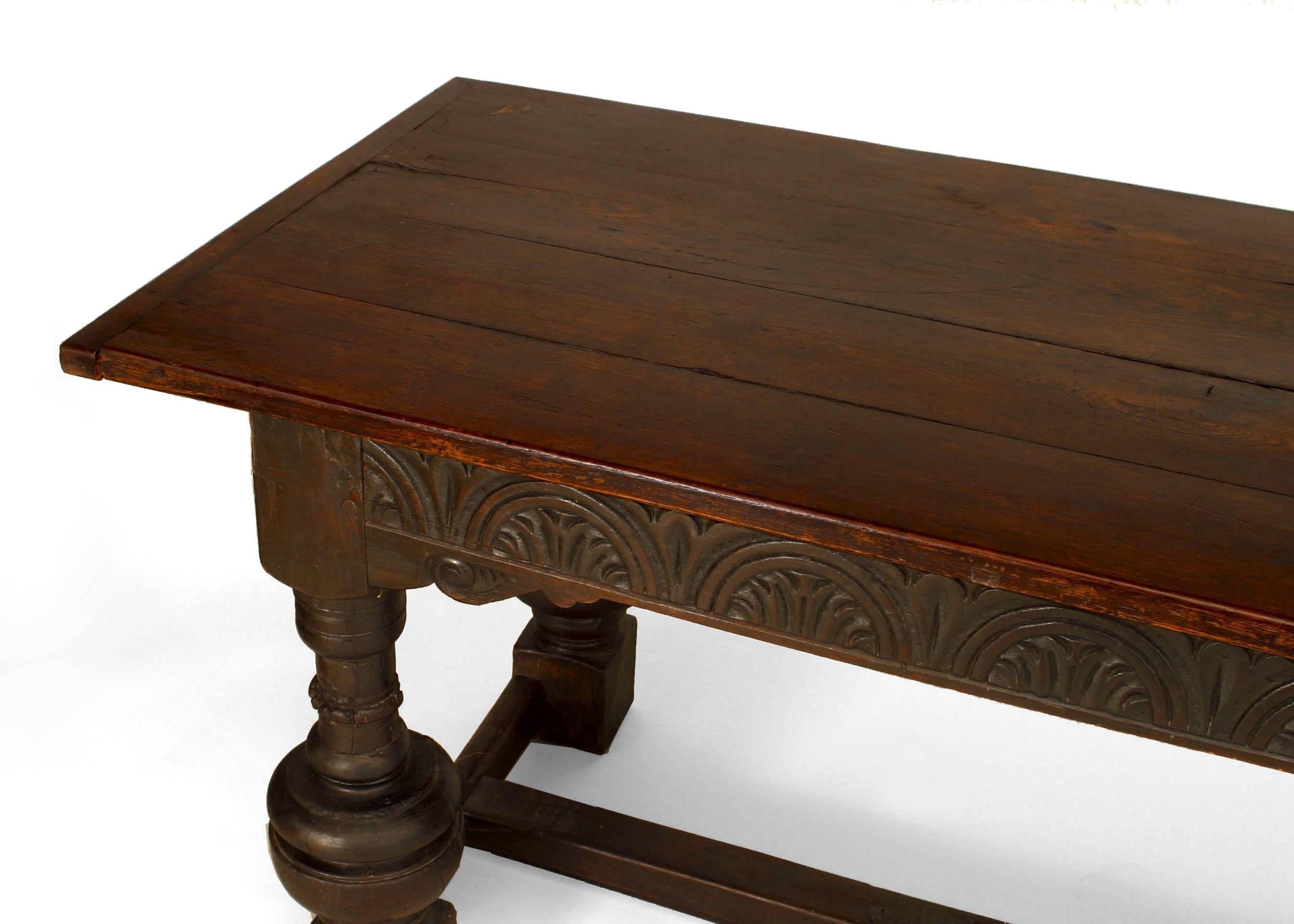 Renaissance Revival Italian Renaissance Oak Refectory Table with Late 19th Century Top