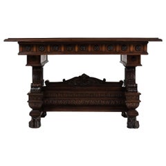 Italian Walnut Library Table