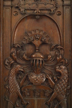 Italian Renaissance Style Coat of Arms Wall Carvings