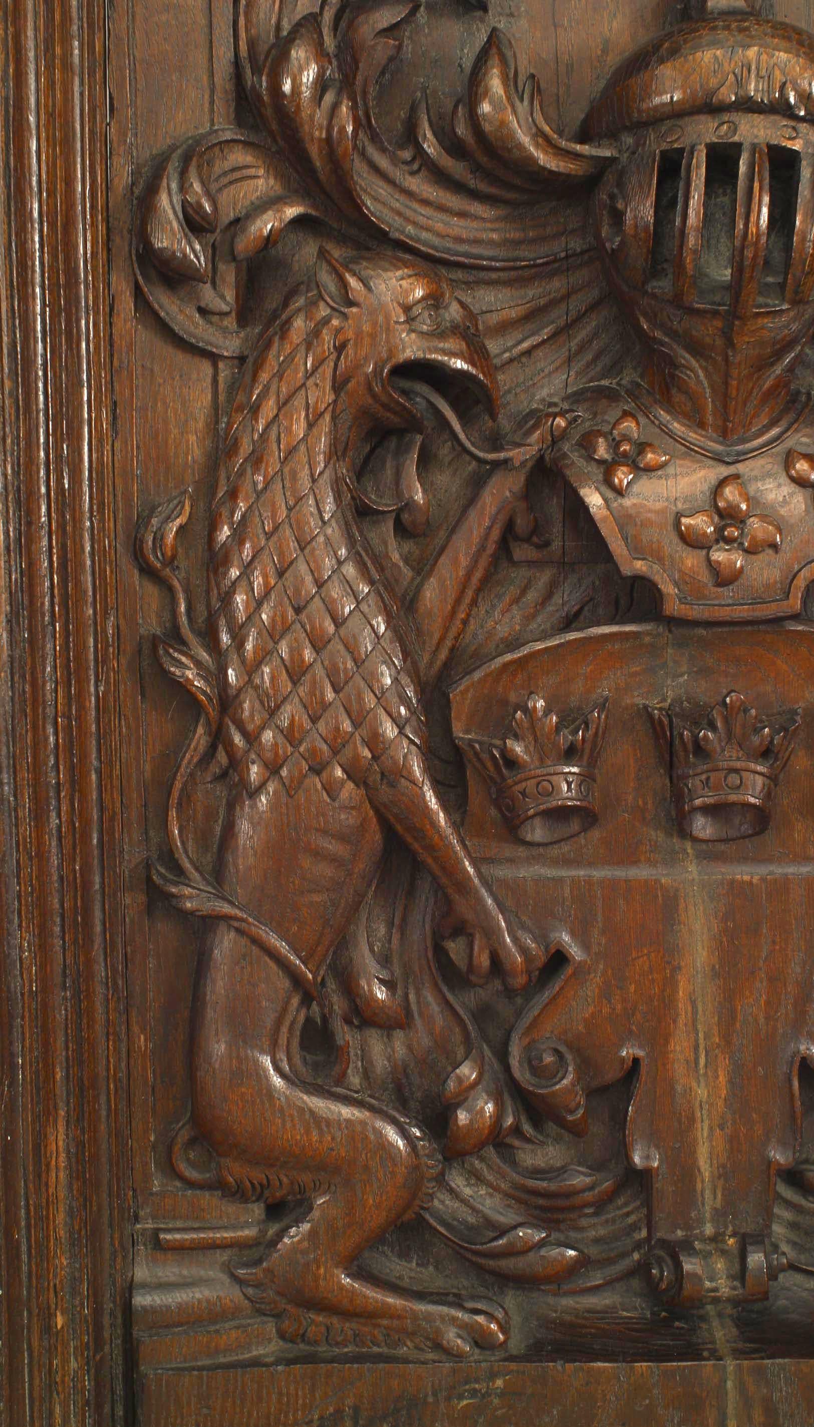 Italian Renaissance Style Coat of Arms Wall Carvings In Good Condition In New York, NY
