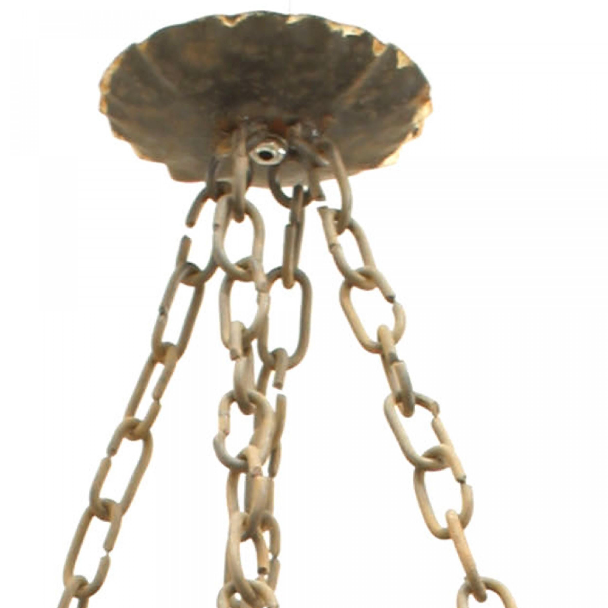 Lustre en fer forgé à double croix de style Renaissance italienne Bon état - En vente à Queens, NY