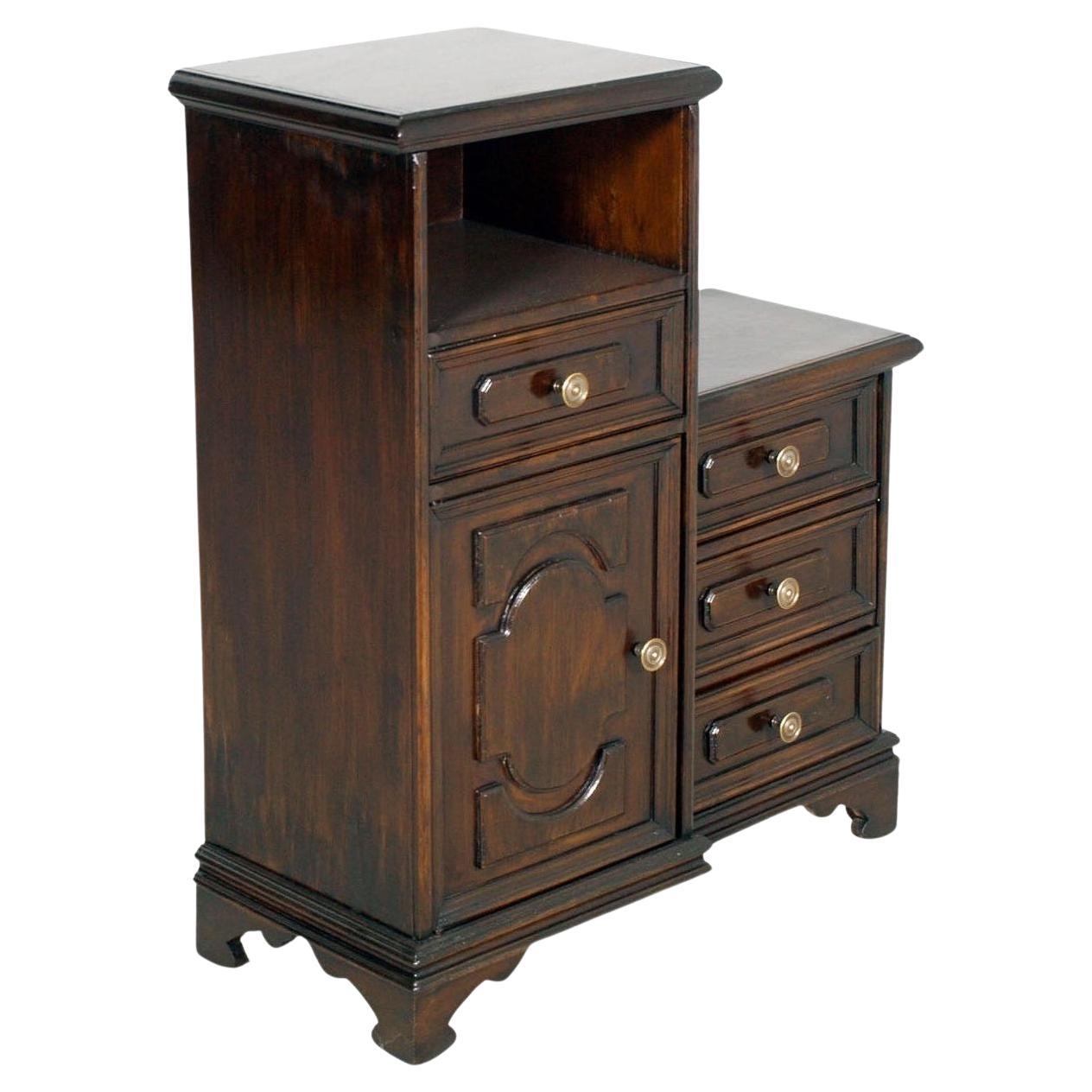 Italian Renaissance-Style Entrance Cabinet, Walnut, 1960s in vendita