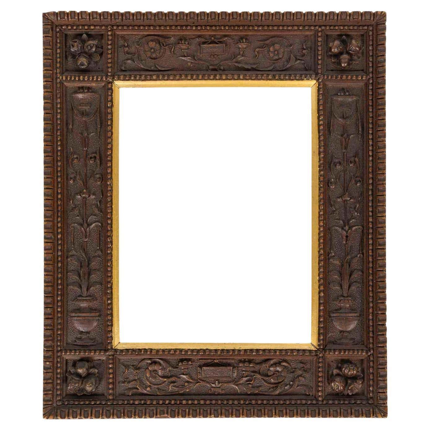 Easy Renaissance Frame Italian Renaissance Style Frame in Finely Carved Wood, Partially Gilded ...