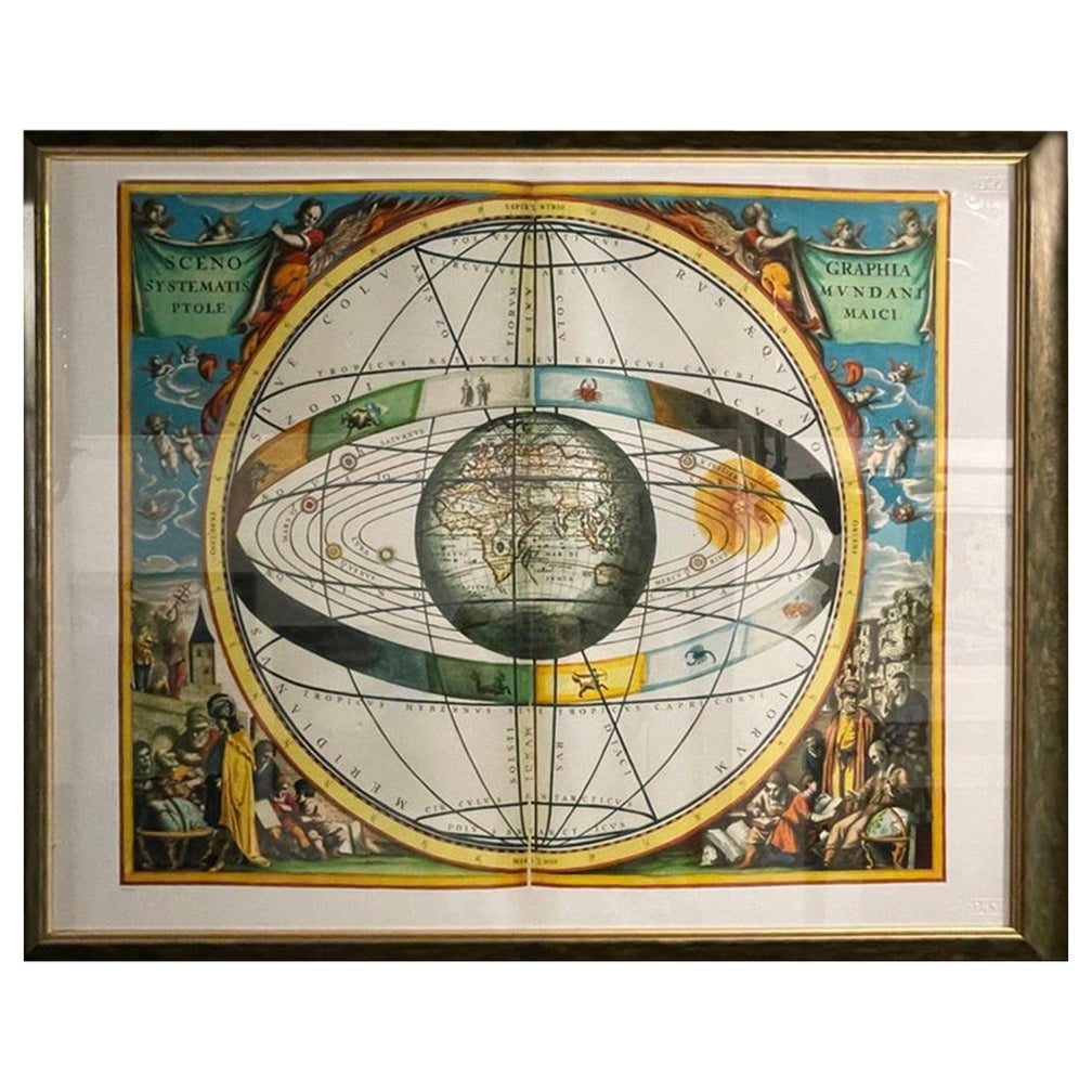 Italienische Renaissance-Stil gerahmt Druck eines himmlischen Karte