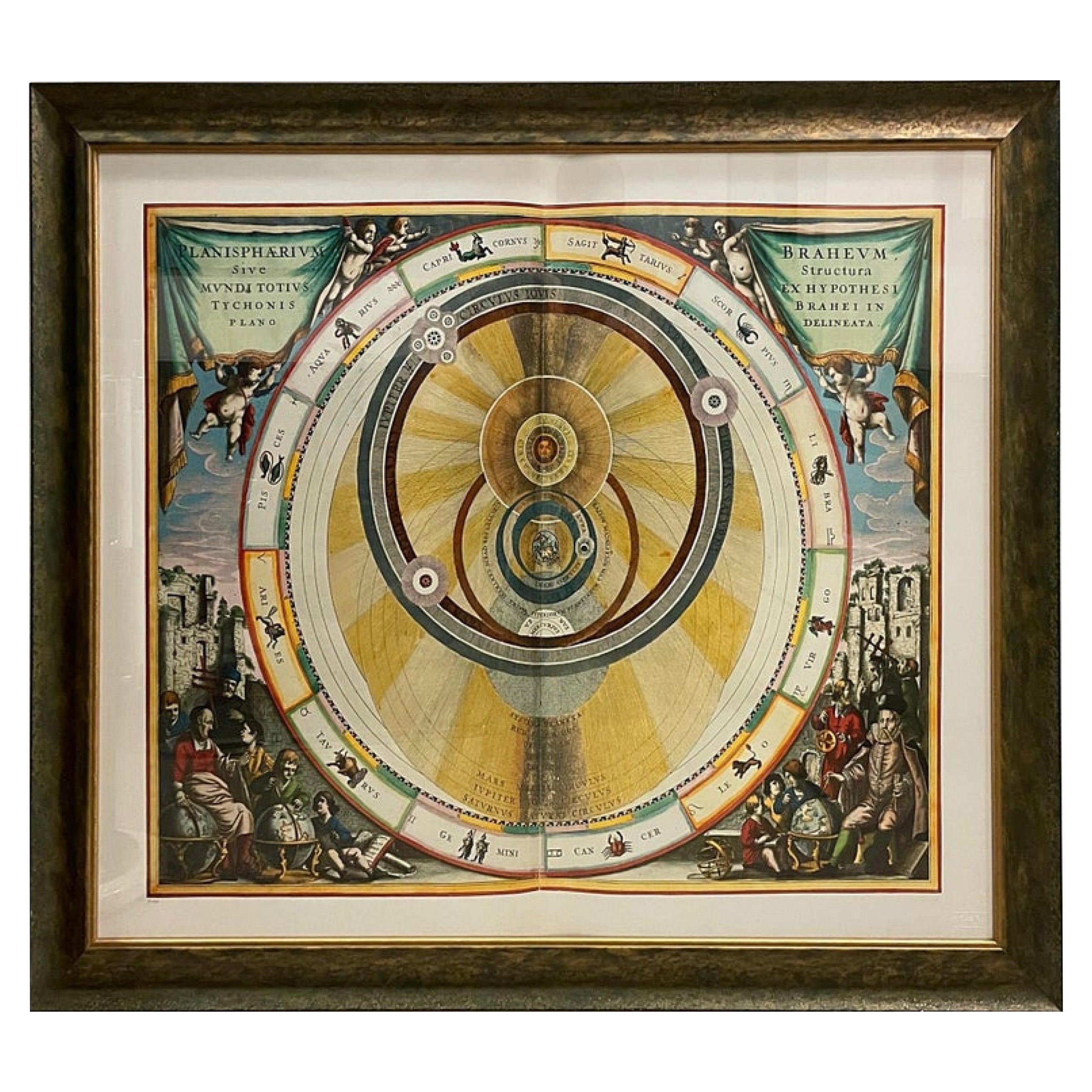 Gerahmter Druck einer himmlischen Karte im italienischen Renaissance-Stil „Tychonic Planisphere“