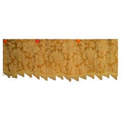 Vintage Italian Renaissance Style Gold Damask Fringe Valance