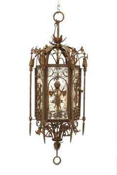 Samuel Yellin Italian Renaissance Wrought Iron Hanging Lantern