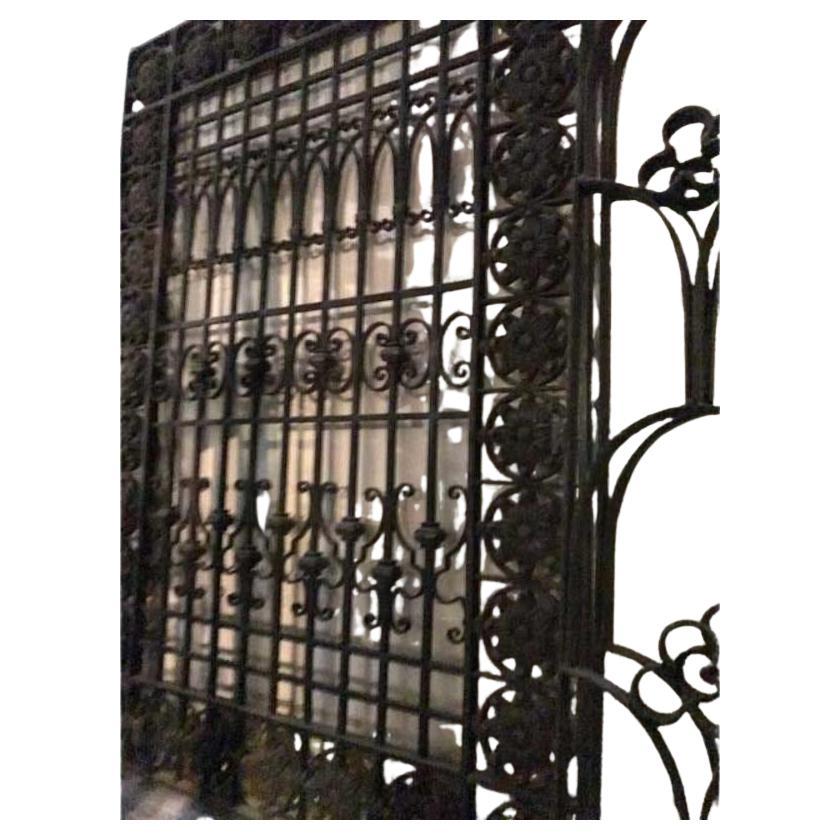 Iron Scroll Gate in Italian Renaissance Style, 19th Century For Sale