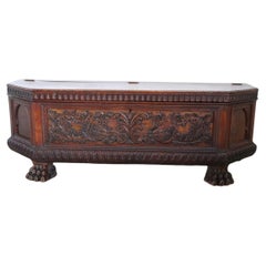 Italian Renaissance Style Oak Wood Blanket Chest