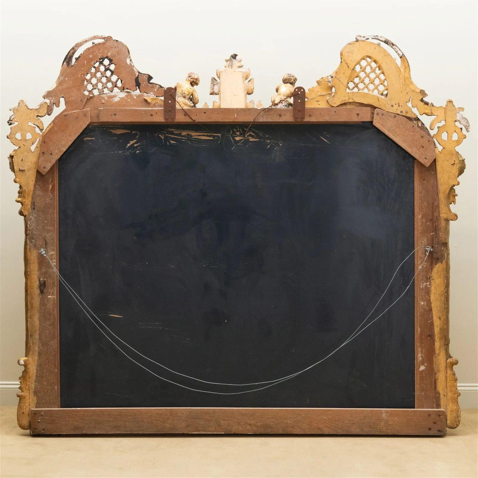 Italian Designer, Renaissance, Large Wall Mirror, Oil Gilded, Carved Wood, 1890s For Sale 14