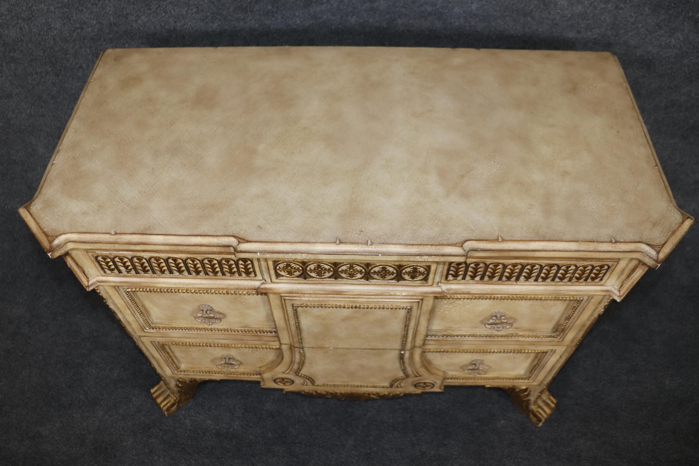 Walnut Italian Renaissance Style Paint Decorated and Gilt Commode  For Sale