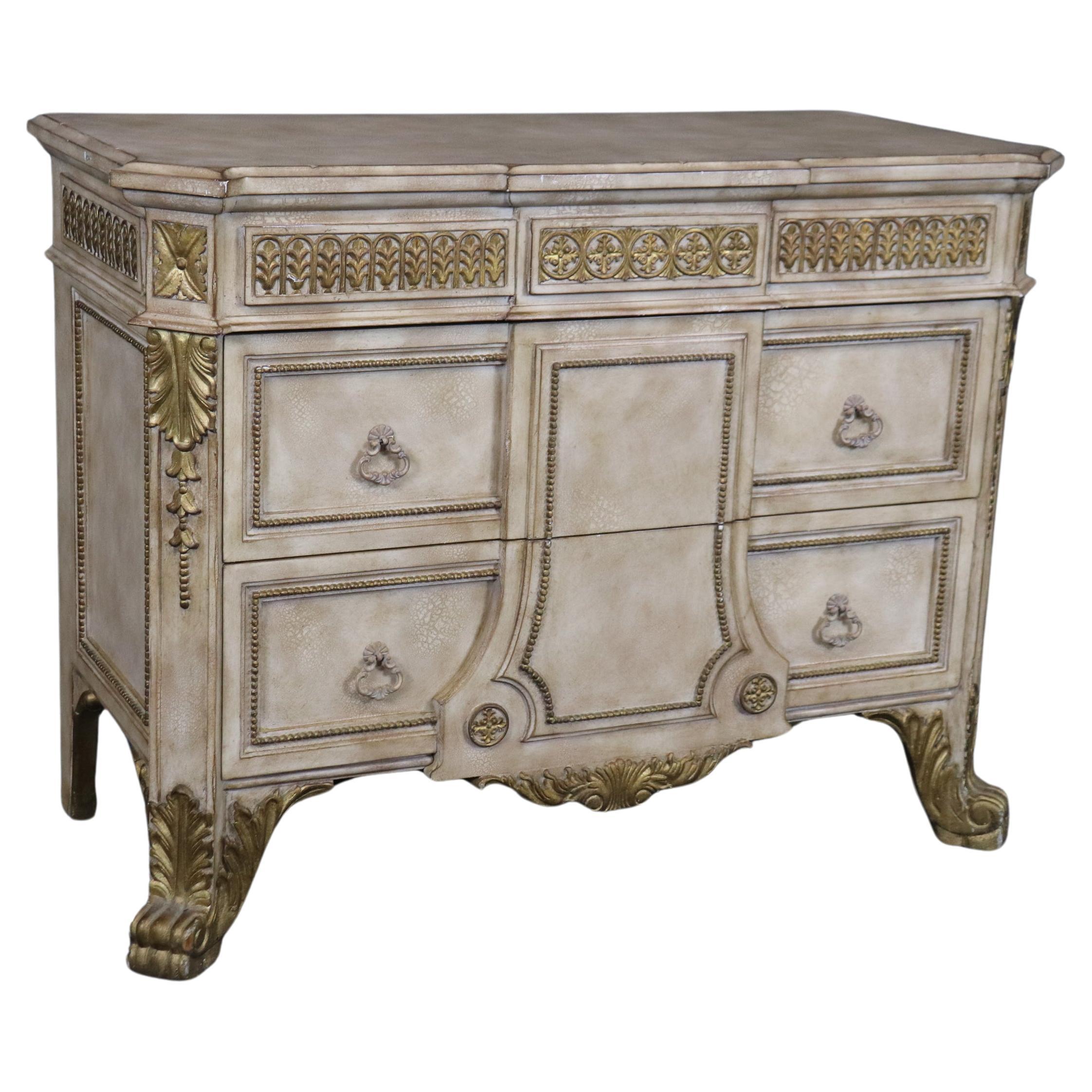 Italian Renaissance Style Paint Decorated and Gilt Commode  For Sale
