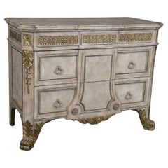 Italian Renaissance Style Paint Decorated and Gilt Commode 