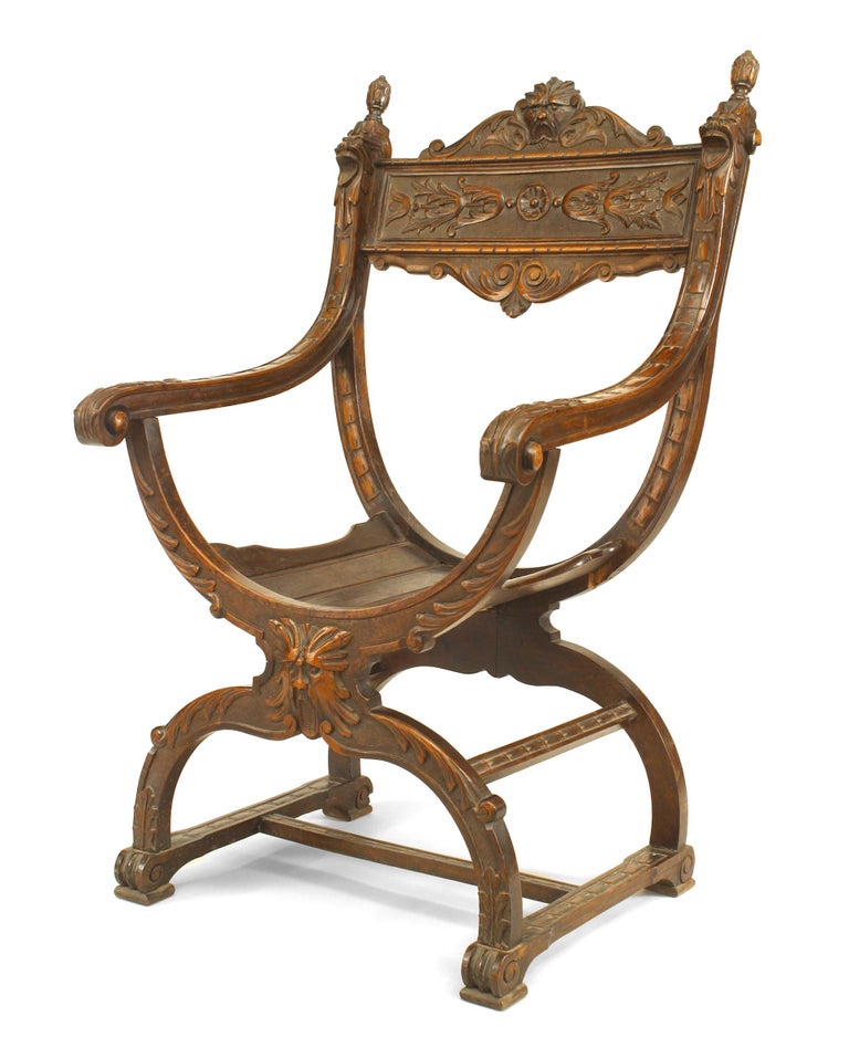 Italian Renaissance Style Savonarola Style Armchair For Sale at 1stdibs