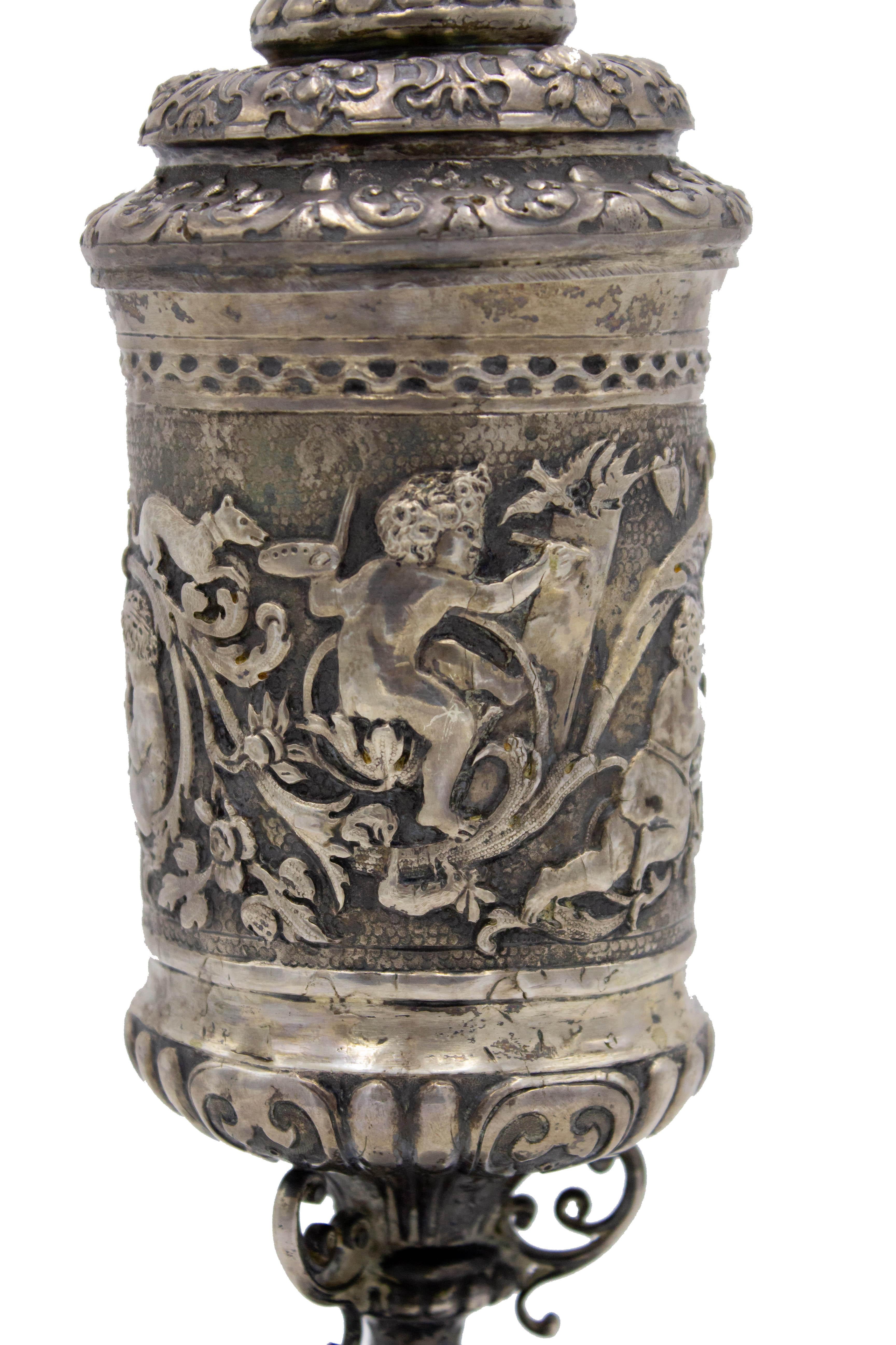 Italian Renaissance Style Silver Plate Chalice In Good Condition For Sale In New York, NY