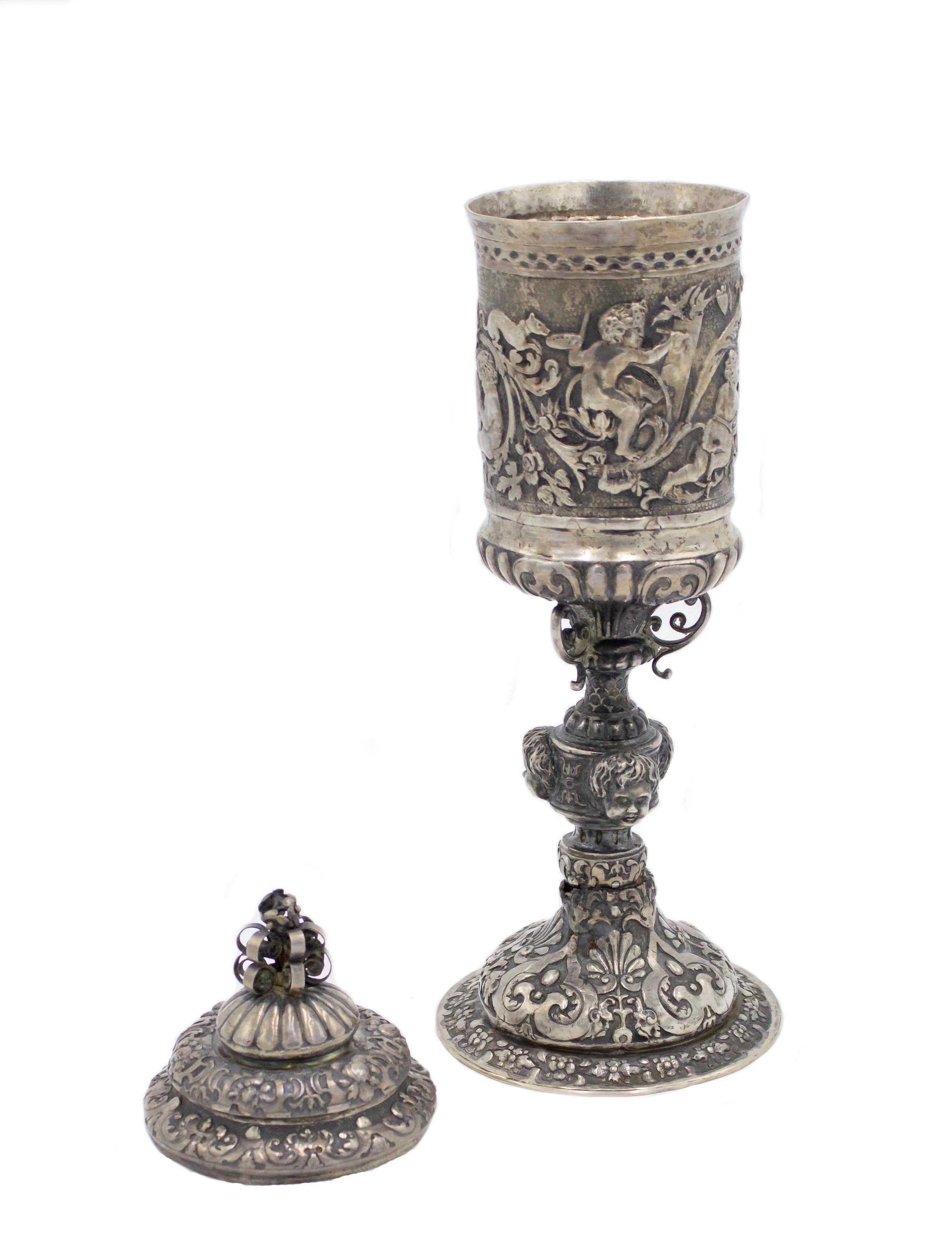 Italian Renaissance Style Silver Plate Chalice For Sale 1