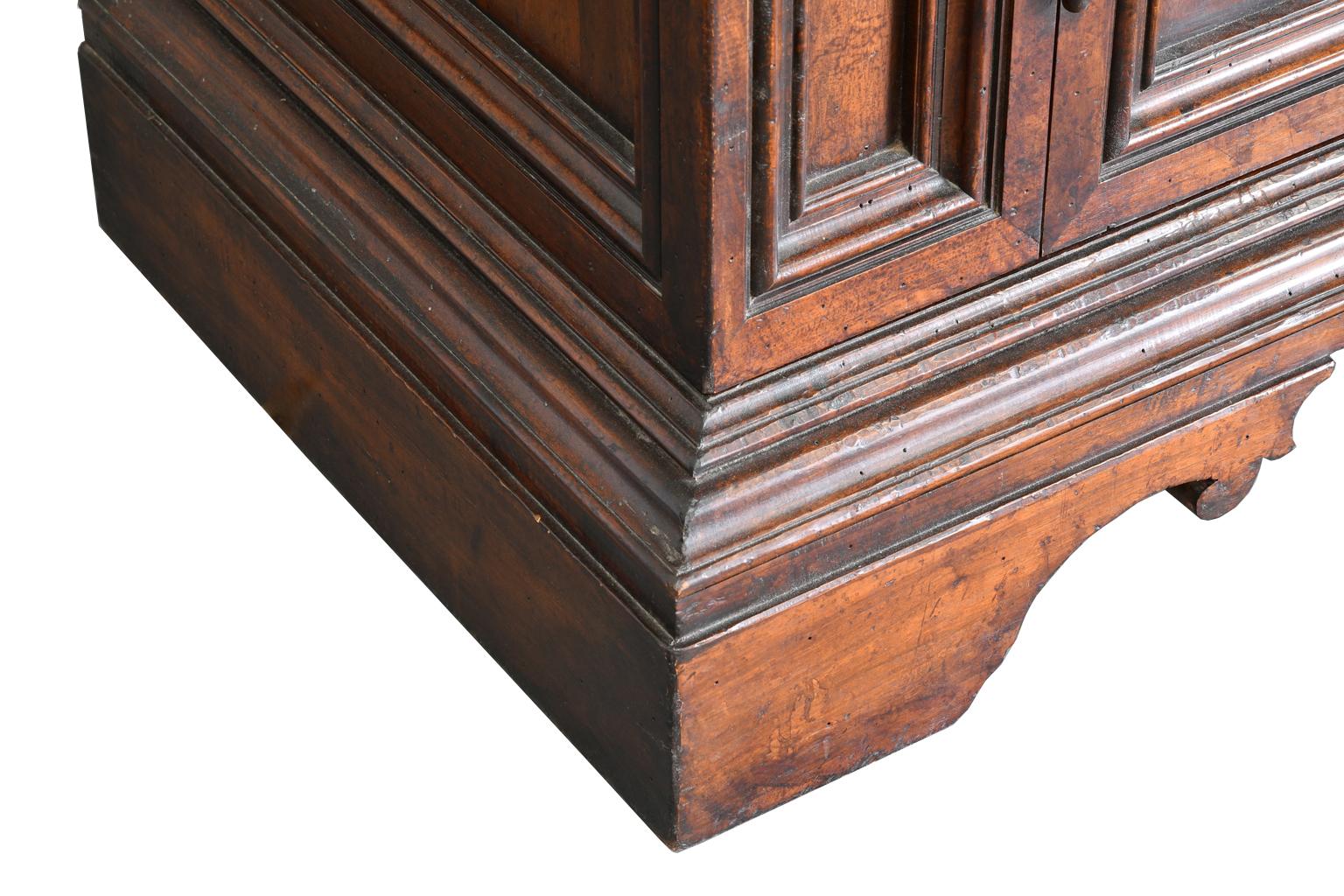 Italian Renaissance Style Walnut Bookcase Cabinet with Iron Quatrefoil Panels 5
