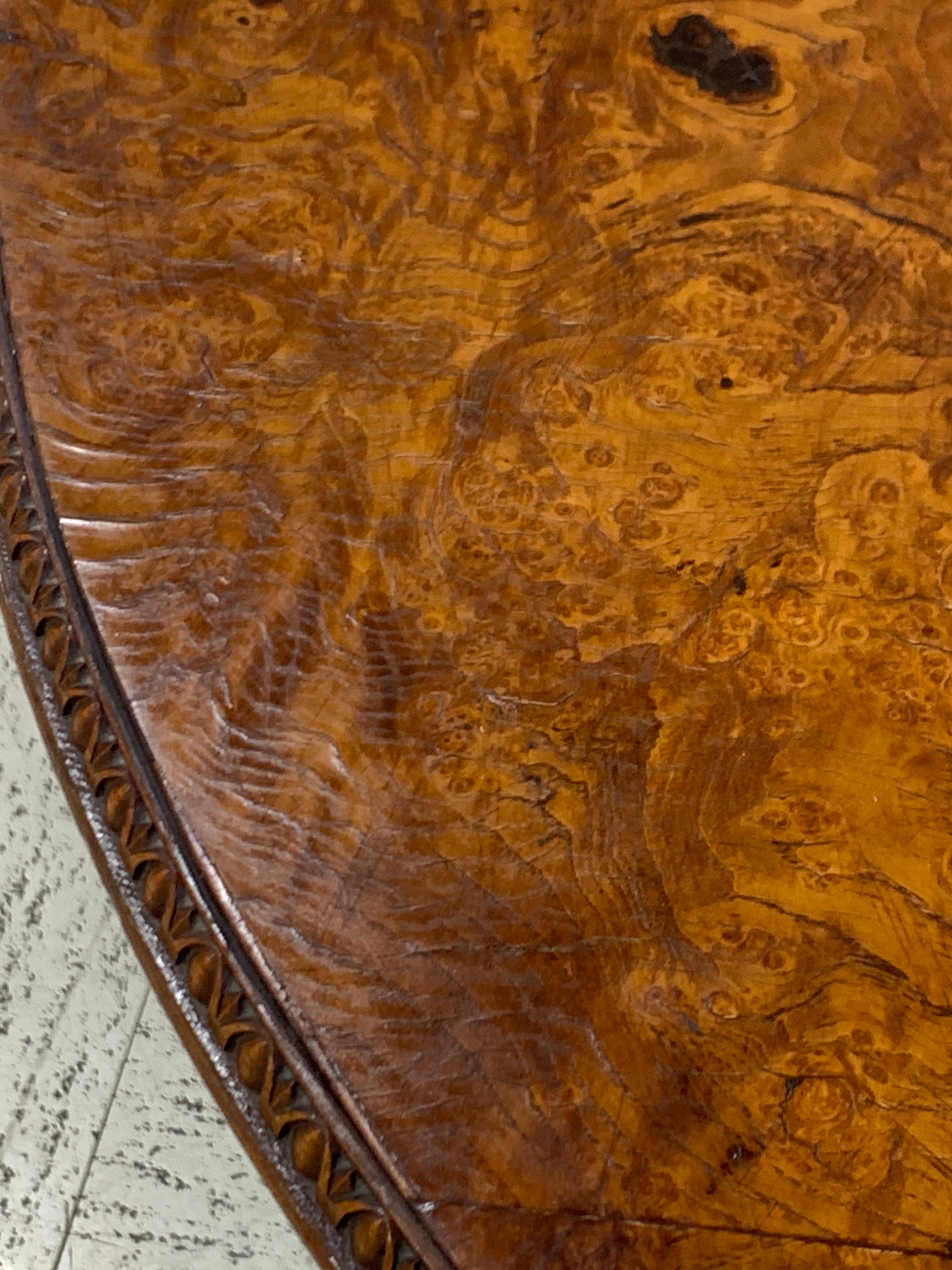 Italian Renaissance Style Walnut and Burl Round Table In Good Condition For Sale In Atlanta, GA