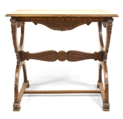 Italian Renaissance Walnut Carved End Table