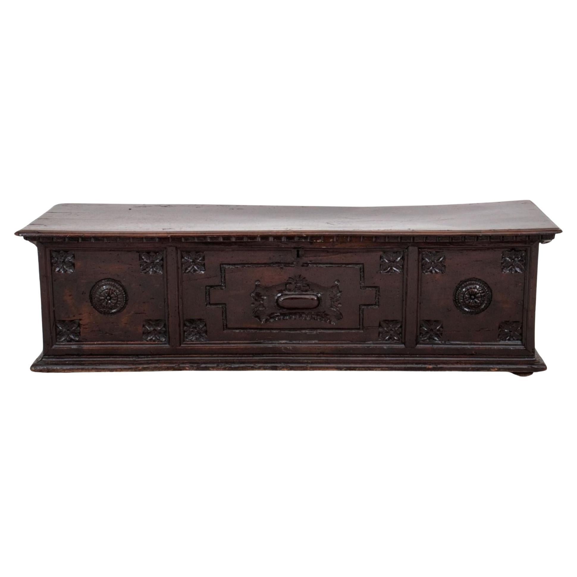 Italian Renaissance Style Walnut Cassone or Chest For Sale