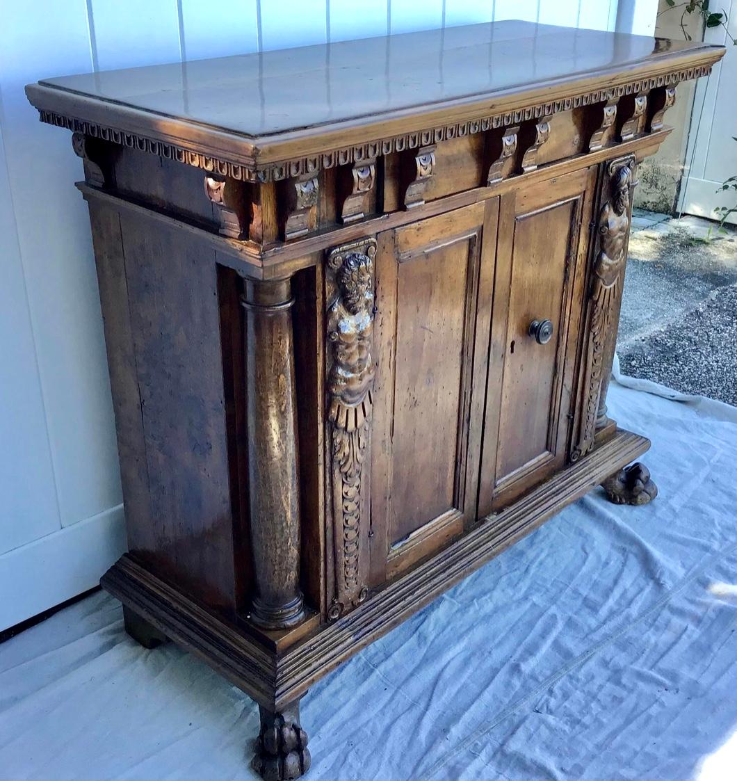 19th Century Italian Renaissance Style Walnut Credenza