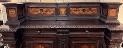 Italian Renaissance Style Walnut Credenza with Fruitwood Marquetry