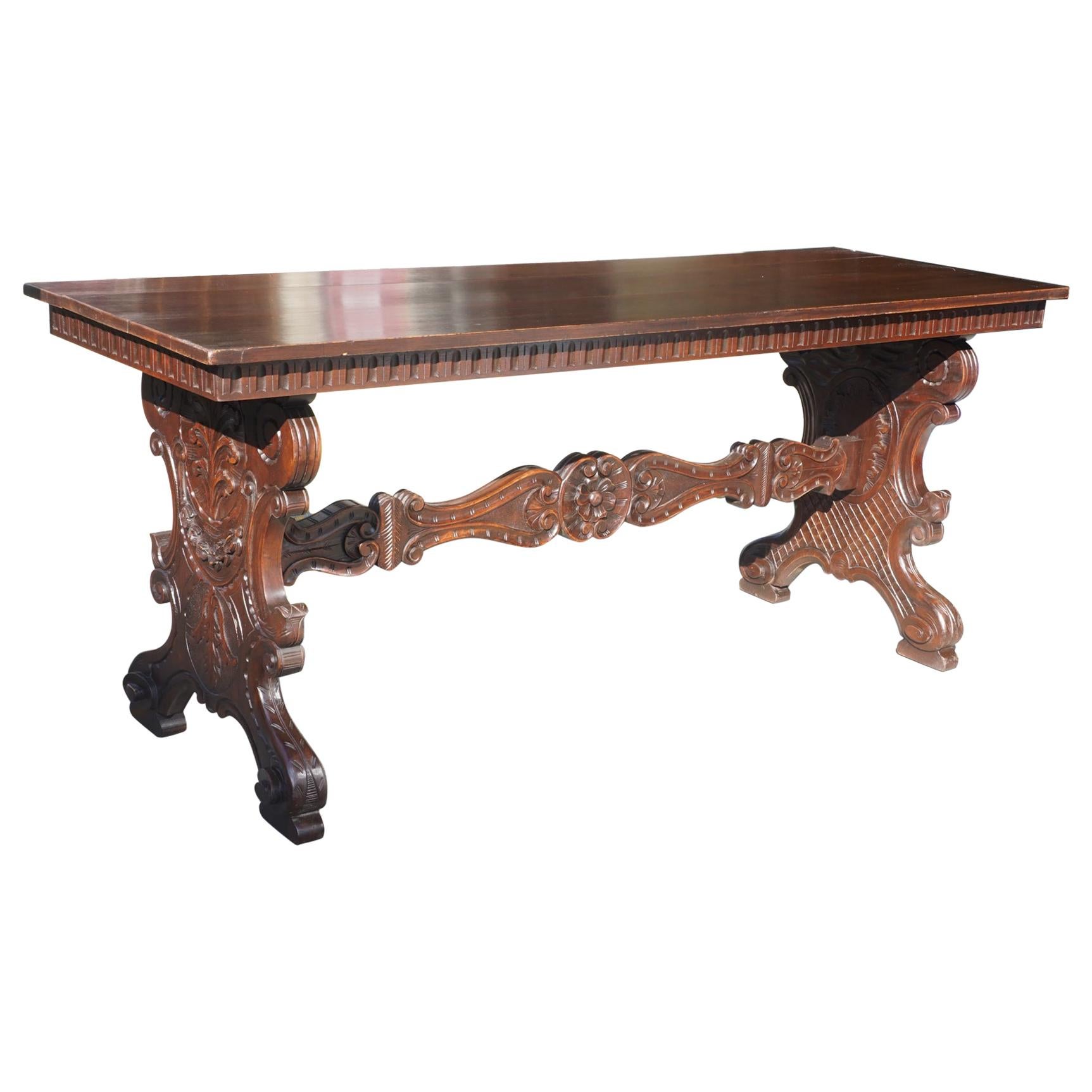 Italian Renaissance Style Walnut Refectory Table