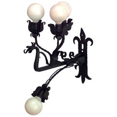 Italian Renaissance Style Wrought Iron Wall Sconces