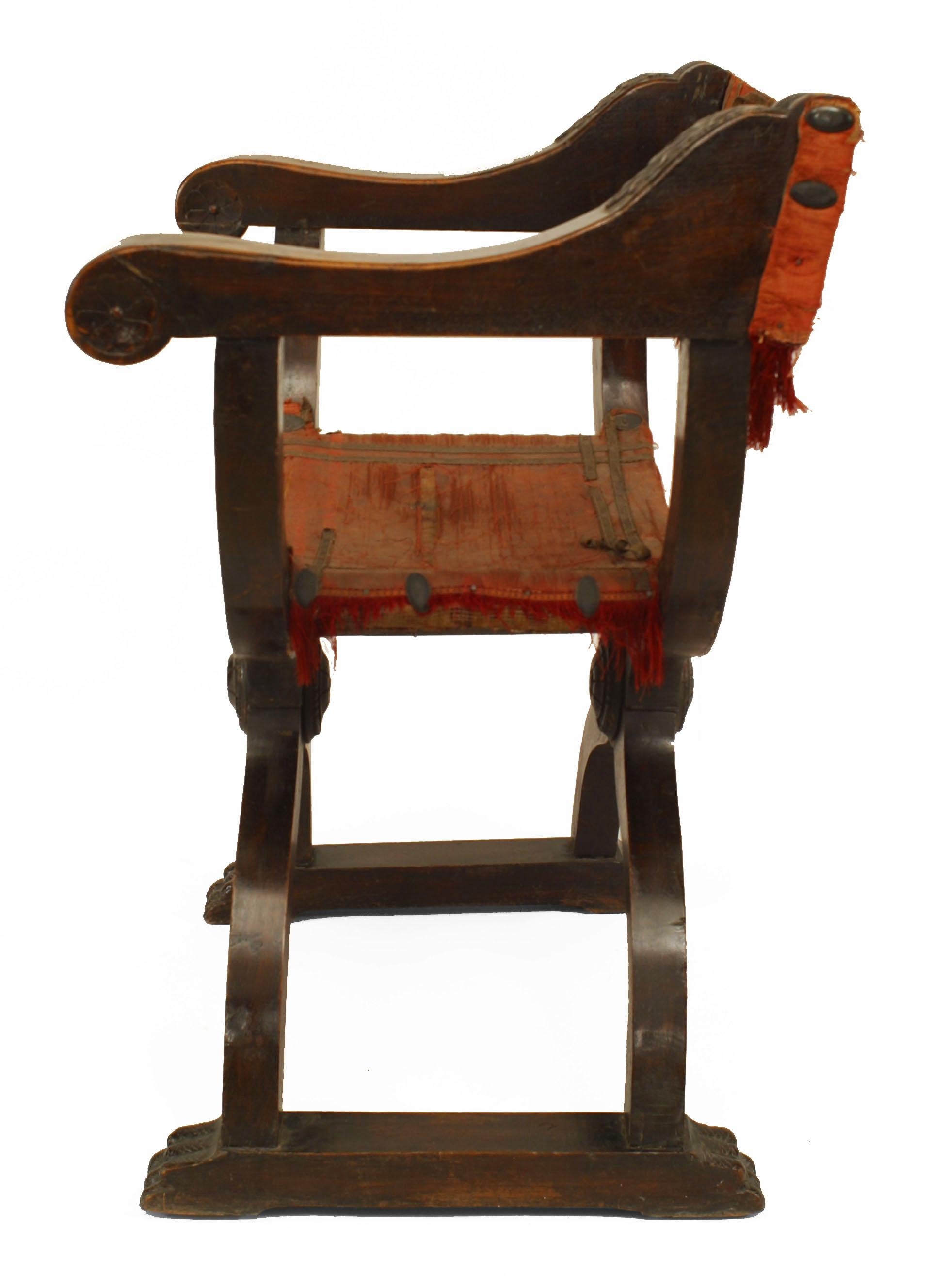 Italian Renaissance Walnut Armchair For Sale 3