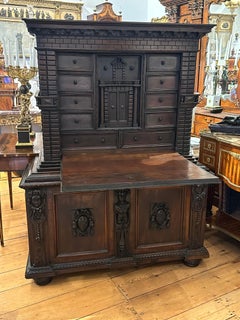 Italian Renaissance Walnut Collector's Cabinet or Vargueno