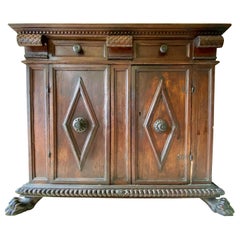 Antique Italian Renaissance Walnut Credenza