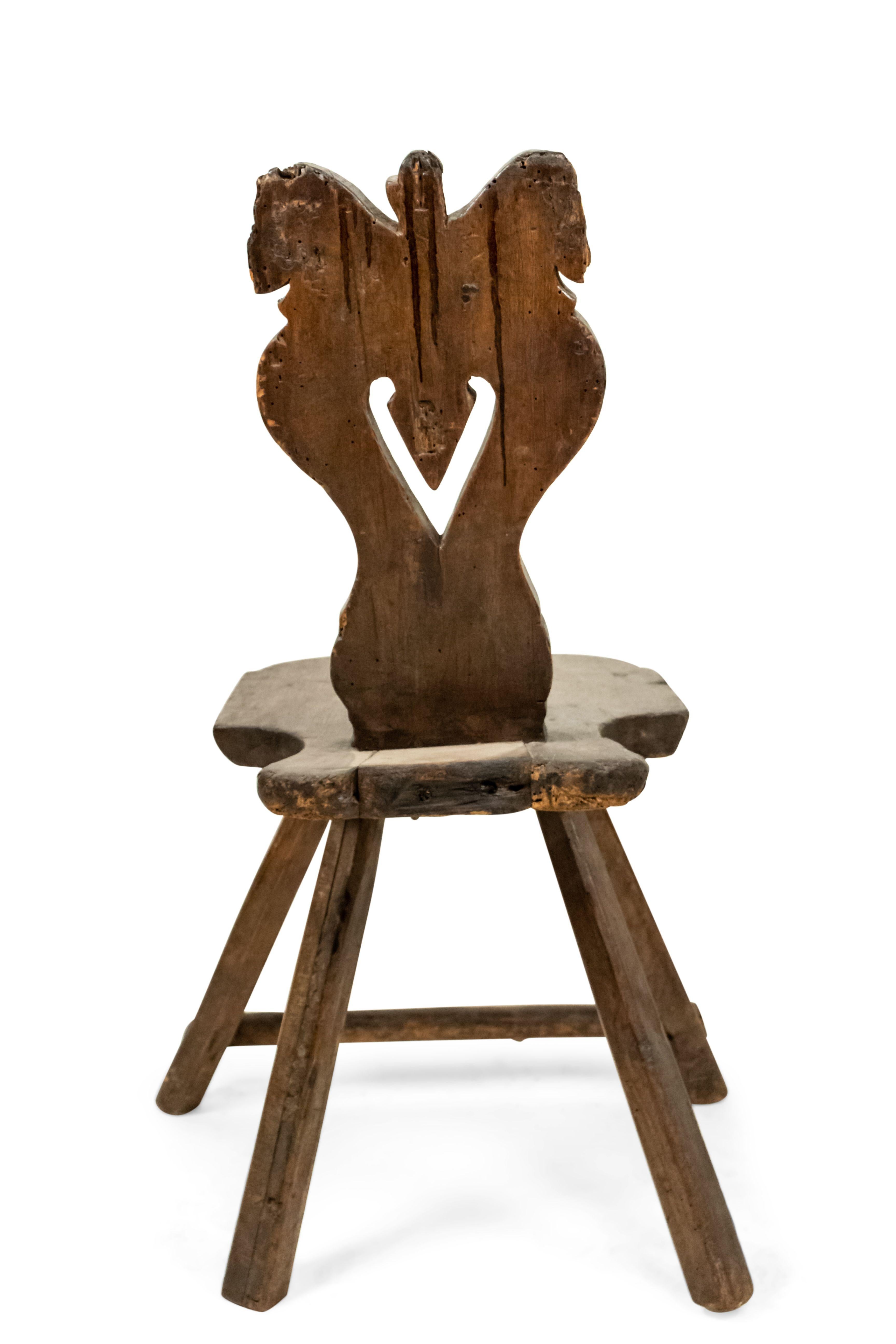 Italian Renaissance Walnut Sgabelli Side Chairs For Sale 7