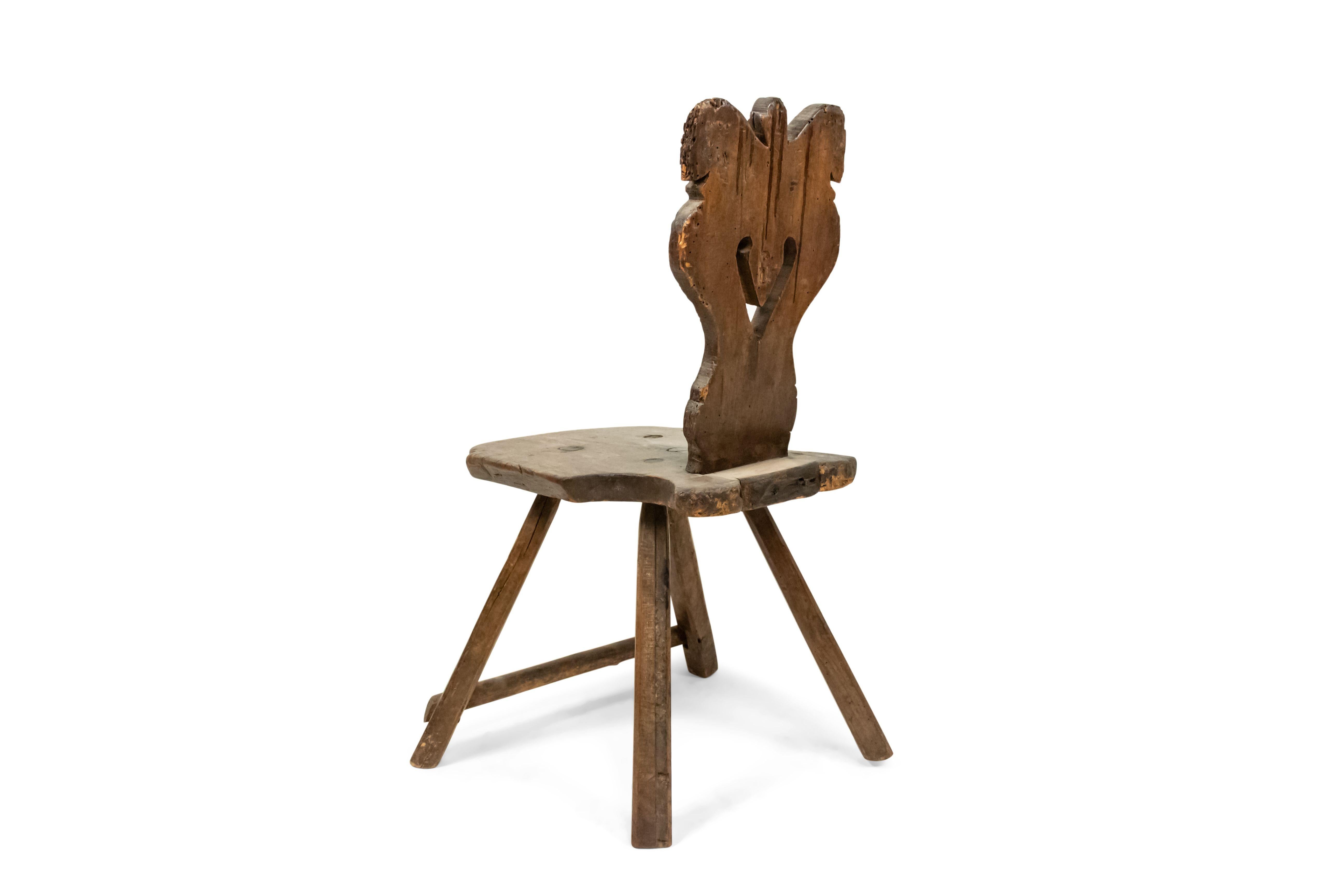 Italian Renaissance Walnut Sgabelli Side Chairs For Sale 9