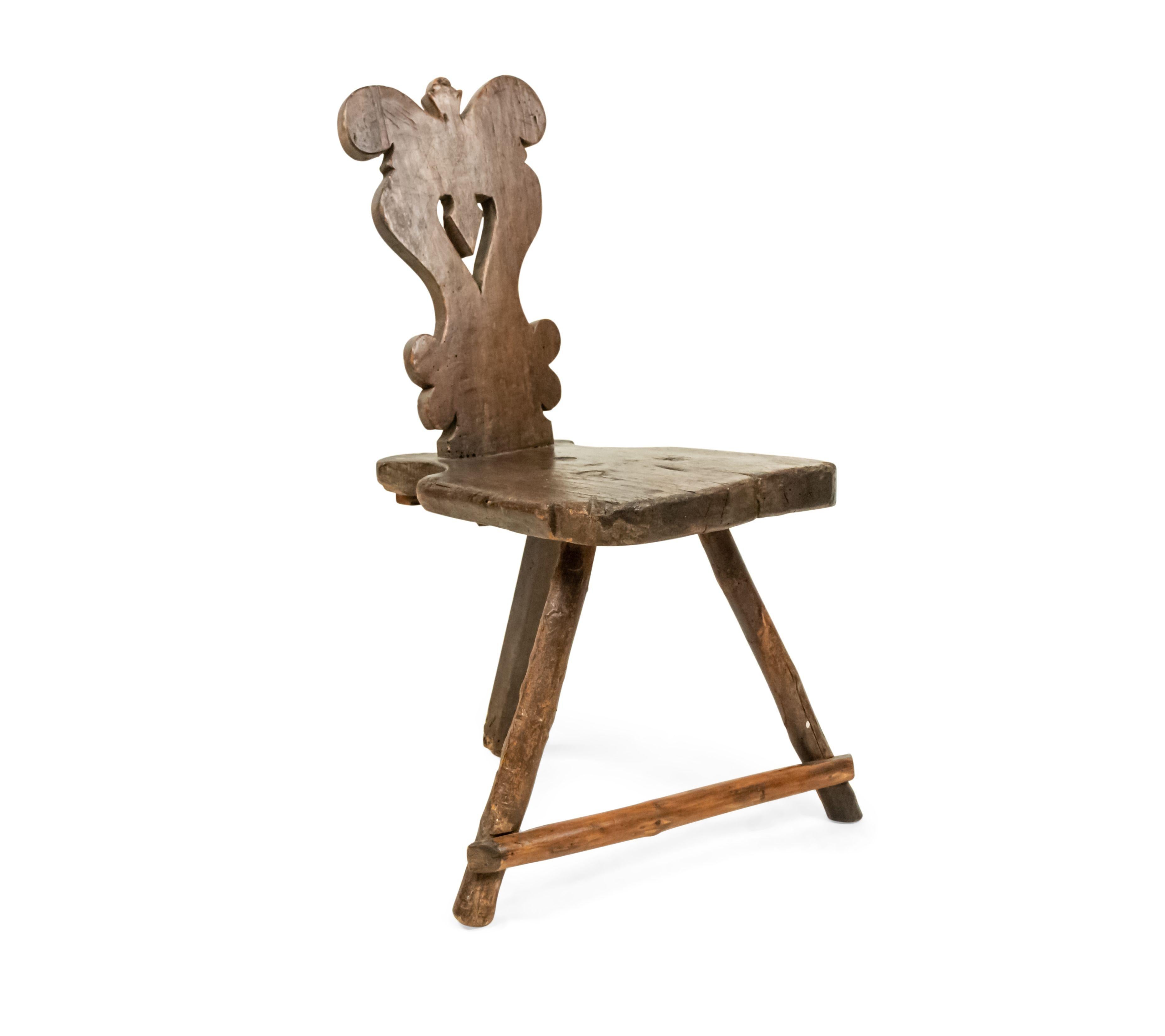 Italian Renaissance Walnut Sgabelli Side Chairs For Sale 10
