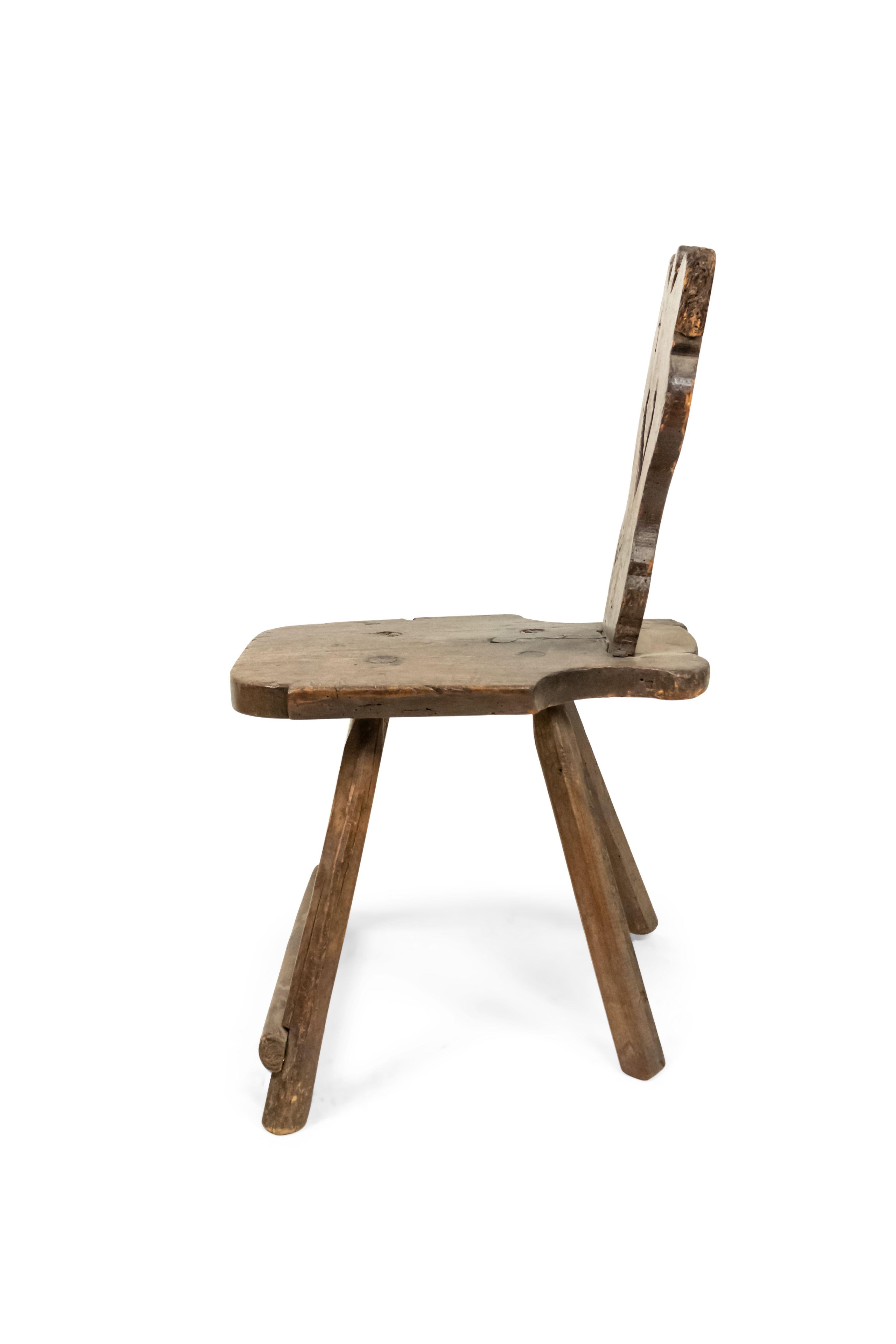 Italian Renaissance Walnut Sgabelli Side Chairs For Sale 3