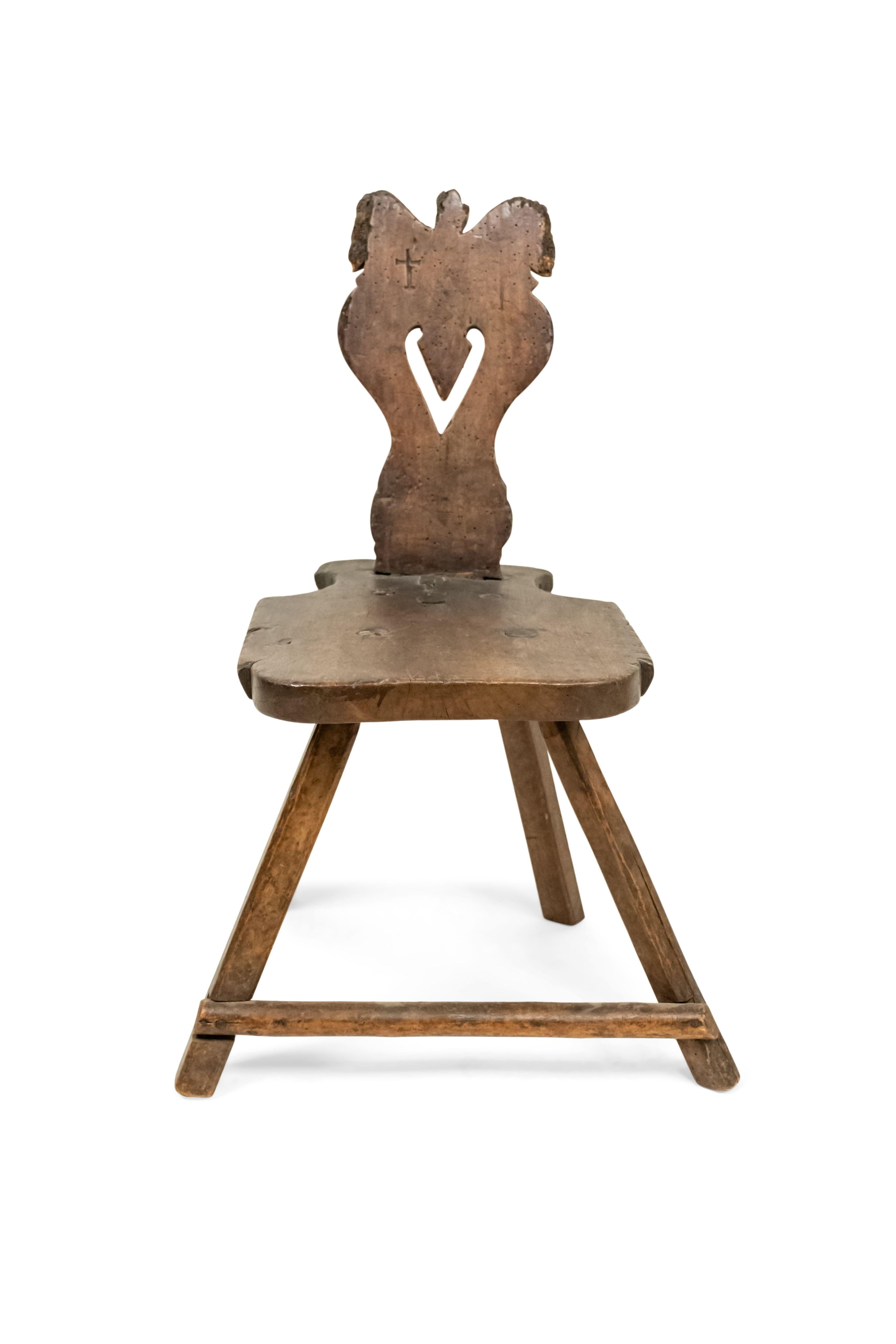 Italian Renaissance Walnut Sgabelli Side Chairs For Sale 4