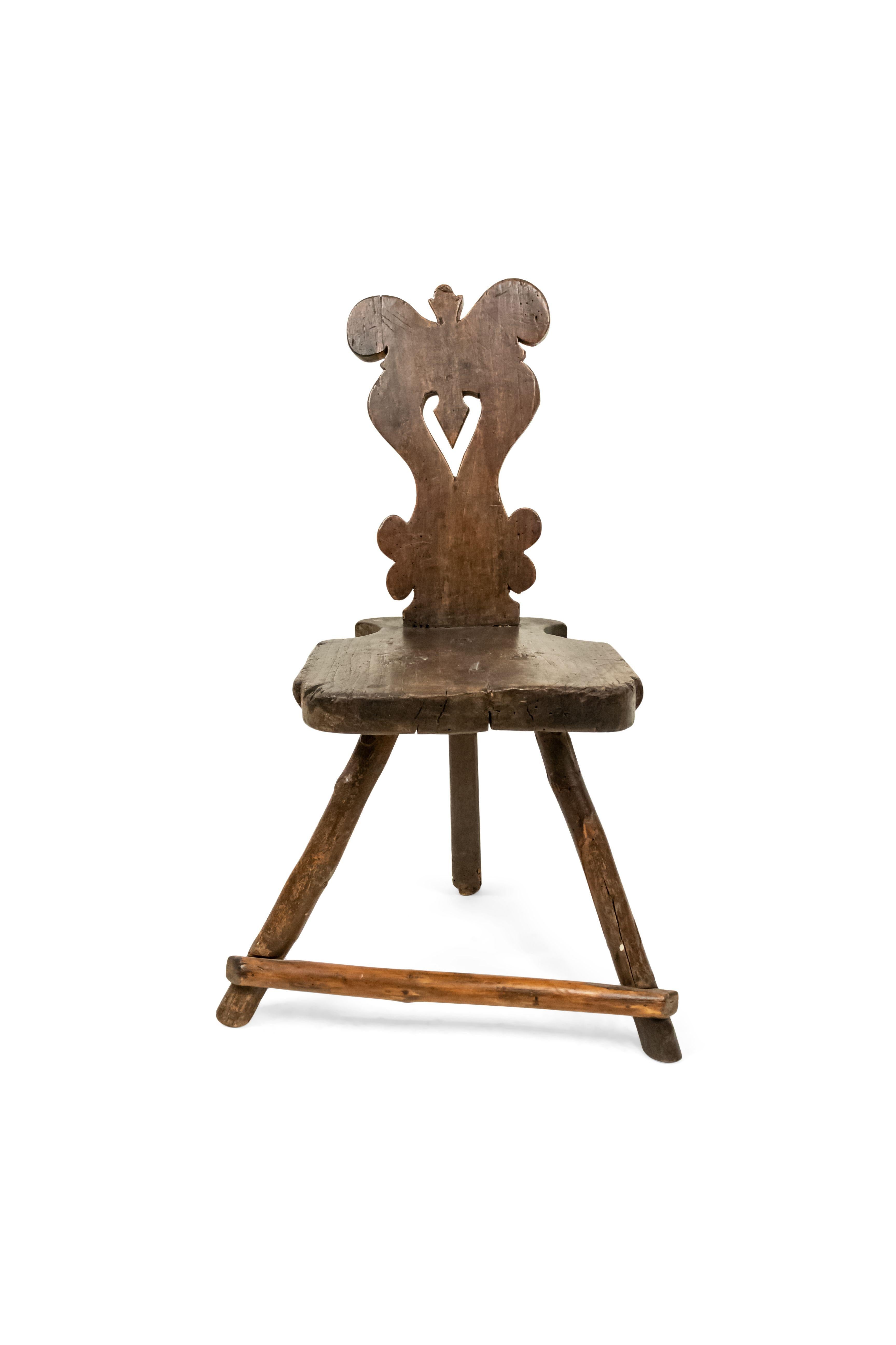 Italian Renaissance Walnut Sgabelli Side Chairs For Sale 5