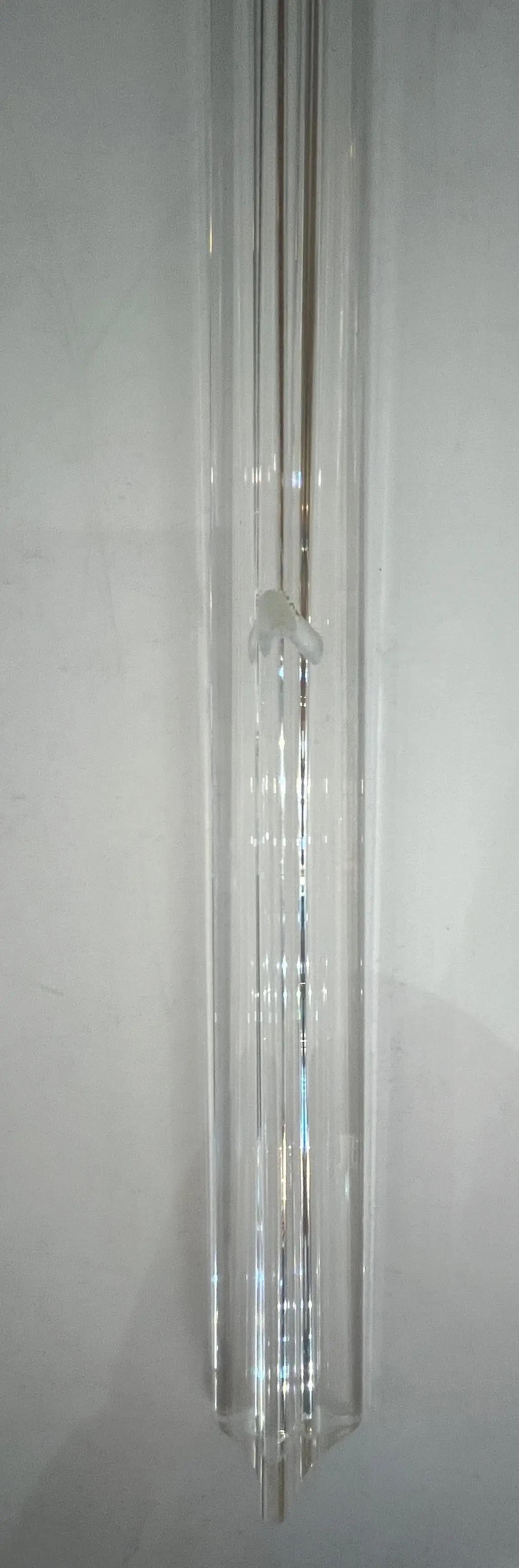 Art Deco Italian Replacement Rod for Minimalist Satin Brass Crystal Murano Glass Sconces For Sale