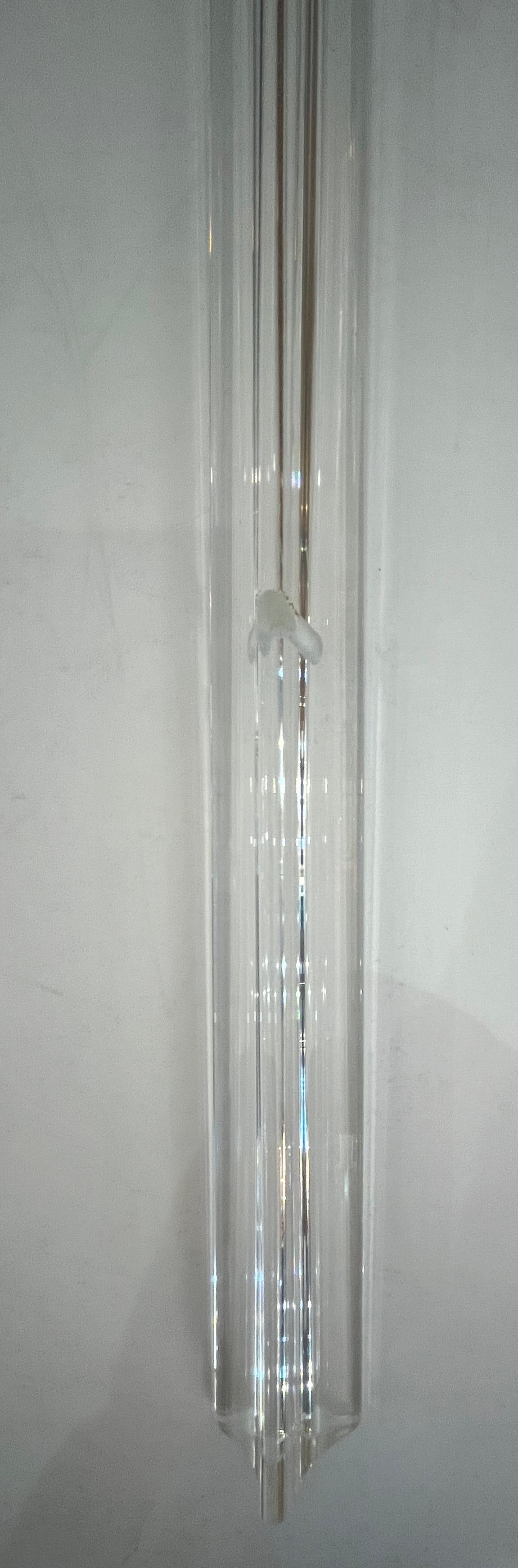 Hand-Crafted Italian Replacement Rod for Minimalist Satin Brass Crystal Murano Glass Sconces For Sale