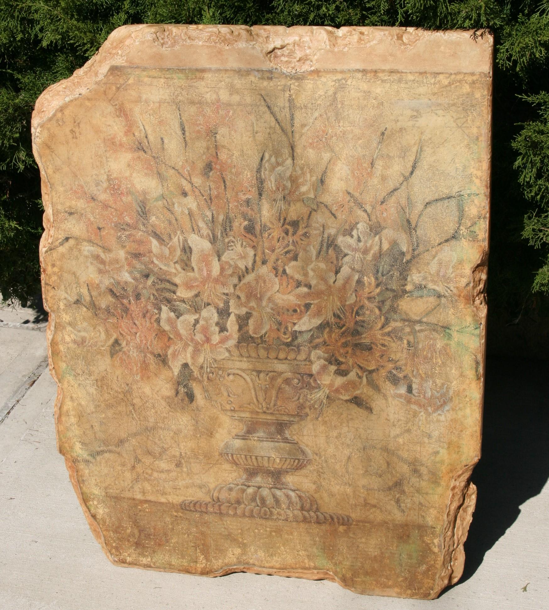 Panneau mural floral en fresque italienne Replica  Bon état - En vente à Douglas Manor, NY